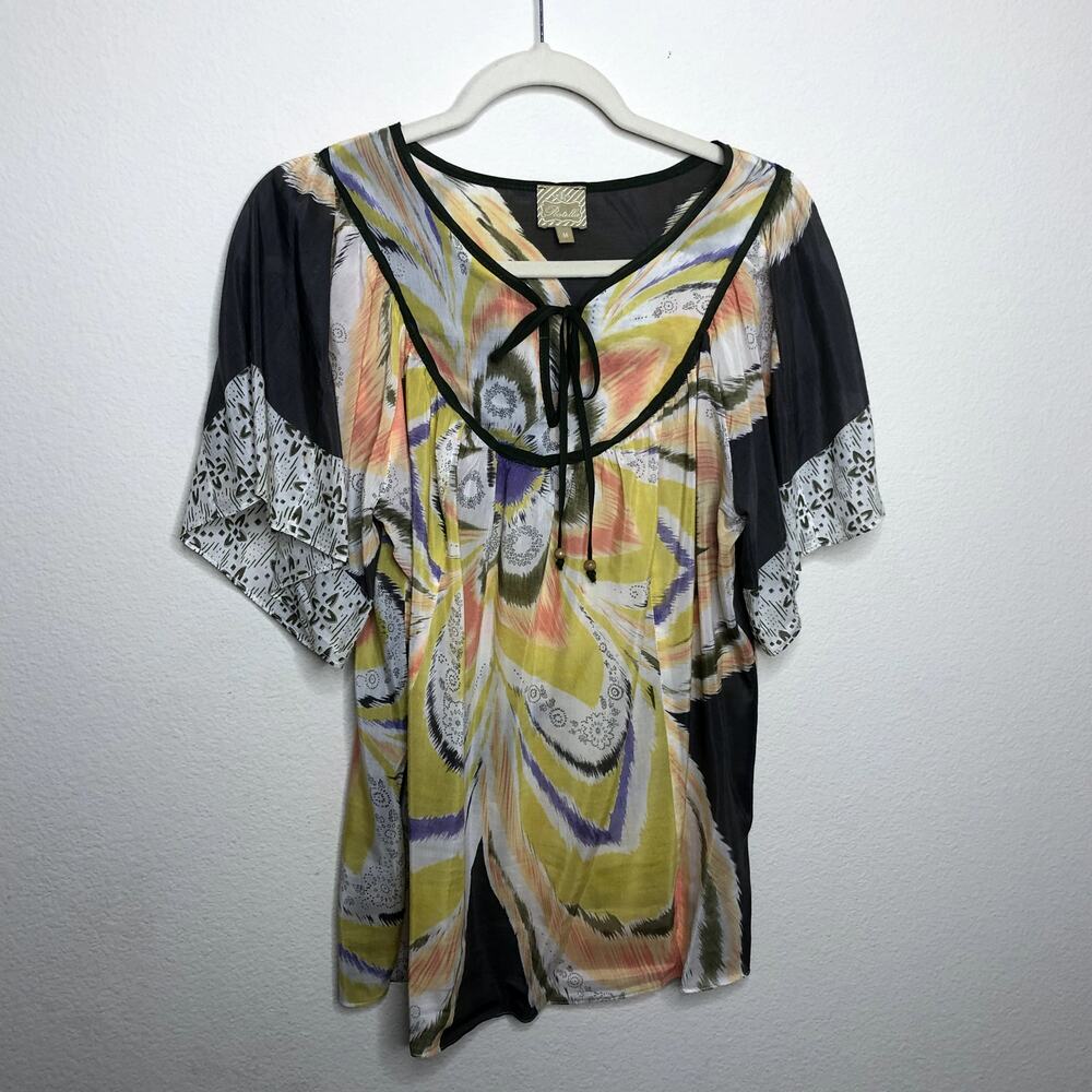 Anthropologie Postella Semi-Sheer Blouse Silk Blend Tunic Medium